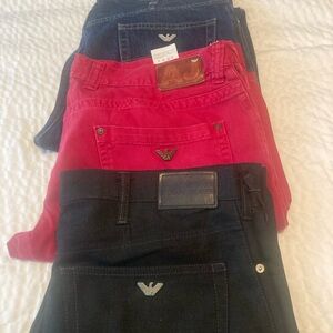 Emporio Armani Men's Jeans - Black, Red, Navy